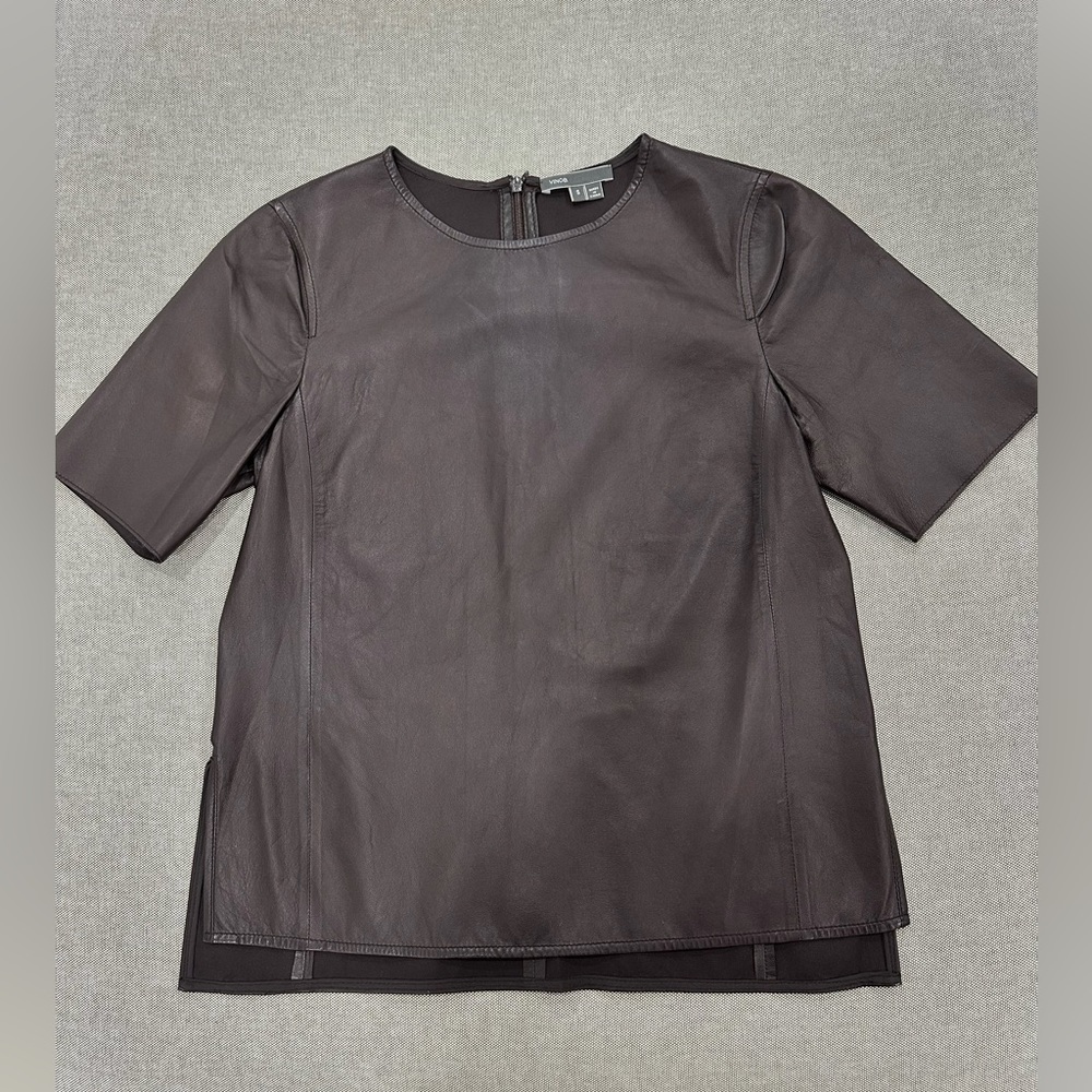 Vince leather t shirt size s small